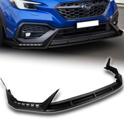 For 2022-2026 Subaru WRX Black Front Bumper Lip LED Sequential Running Lights -(2-PU-208-LED