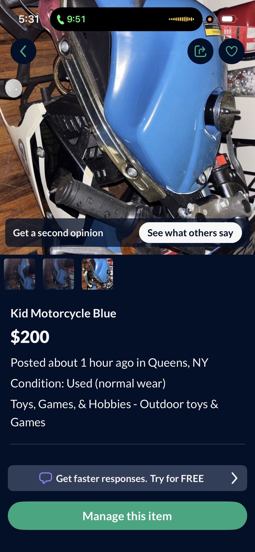 Gas Motor Cycle For Kid