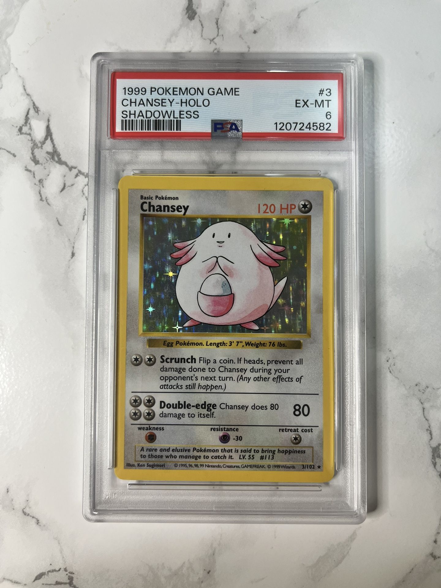 PSA 6 Shadowless Chansey - 1999 Base Set