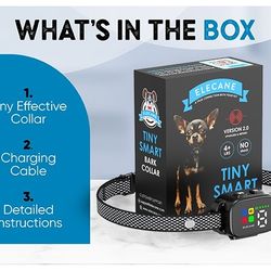 Tiny Bark Collar for Small Dogs 5-15 lbs – No Shock Anti Barking Collar with AI Chip – 3 Modes & 5 Sensitivity Levels – Waterproof, Rechargeable, Magn