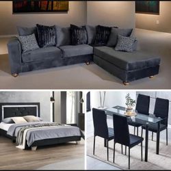 NEW 3 ROOM PACKAGE DEAL- BED MATTRESS DINING ROOM SECTIONAL SOFA AND FINANCING AVAILABLE 