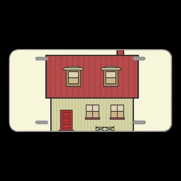 License Plate Novelty Car Front House Icon Symbol Flat Design