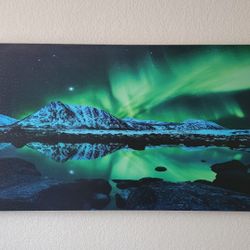 🌌 Stunning Aurora Borealis Canvas Wall Art – Mesmerizing Northern Lights Scene! ✨