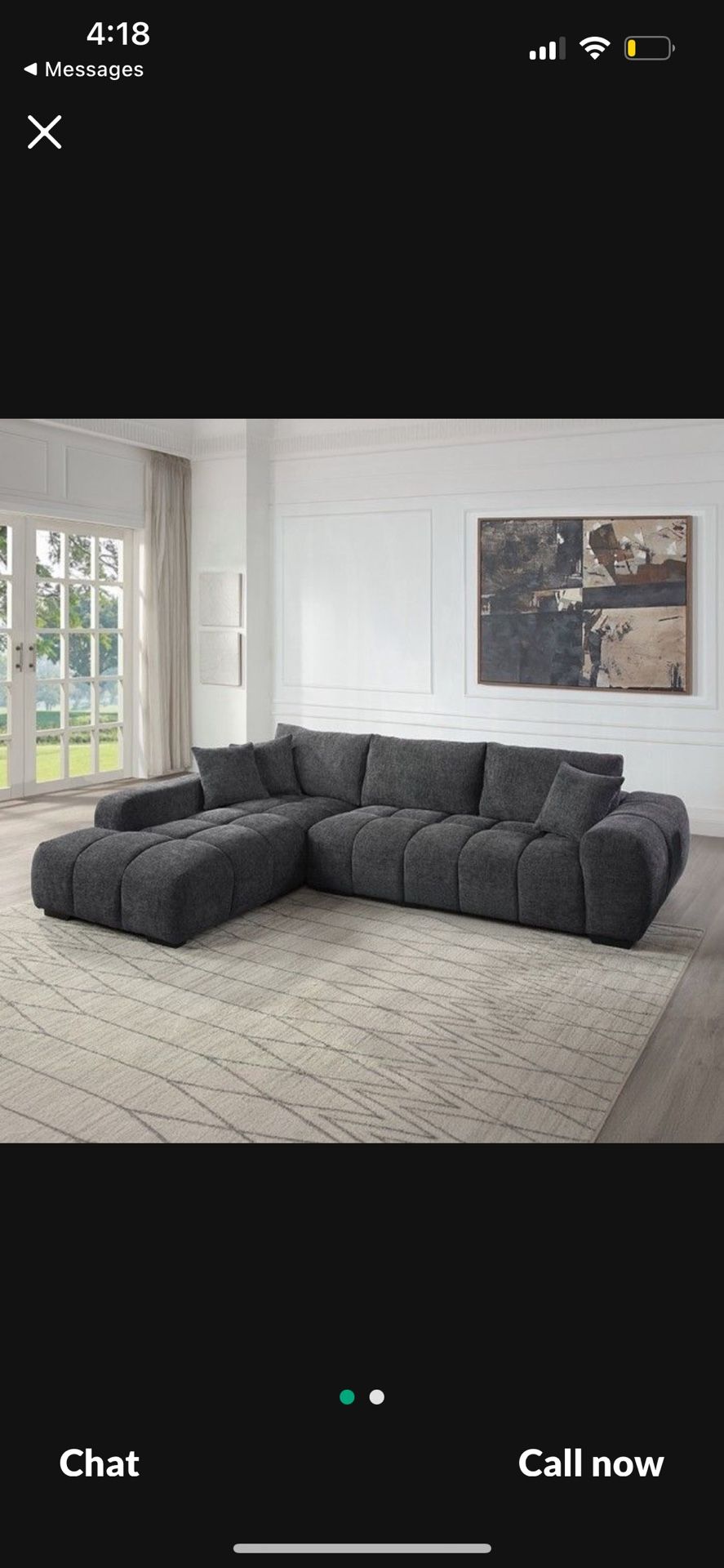 Brand New Super Plush Charcoal Cloud Sectional Sofa