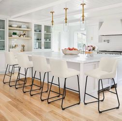 6X Linen 26” fabric barstools