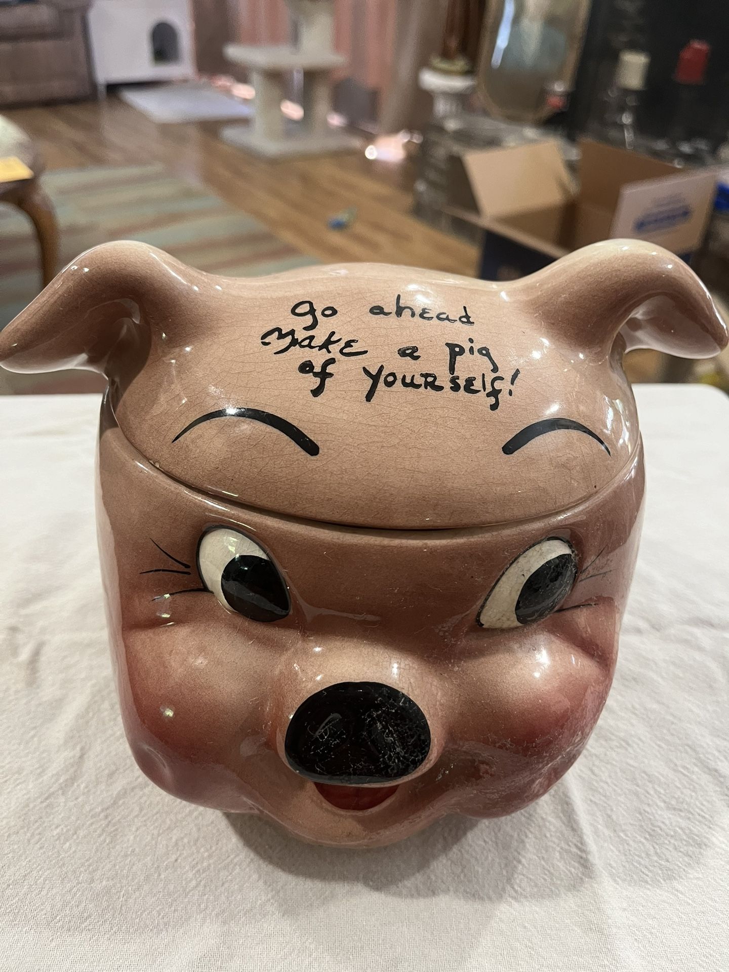 Pig Head Cookie Jar By Deforest