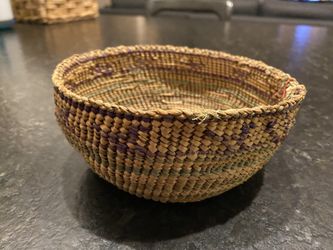 Quinault Tribal Woven Basket color Animal early 20th c