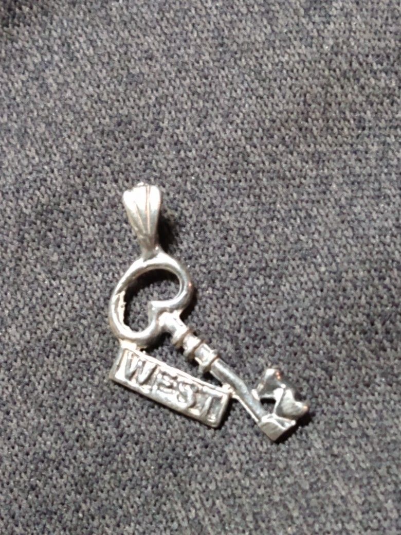 14k White Gold Key West Charm