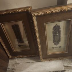 1970s Victorian Door Plate Wall Decor - a Pair

