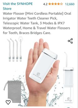 Store

4.2 4.2 out of 5 stars 12,660

Water Flosser [Mini Cordless Portable] Oral Irrigator Water Teeth Cleaner Pick, Telescopic Water Tank, 3 Modes &