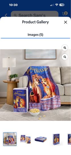 Disney Lady and the Tramp Throw Blanket