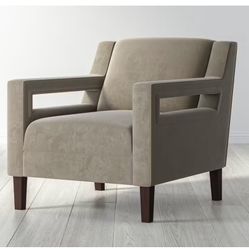 Logan Chair In Taupe Velvet By Saatva
