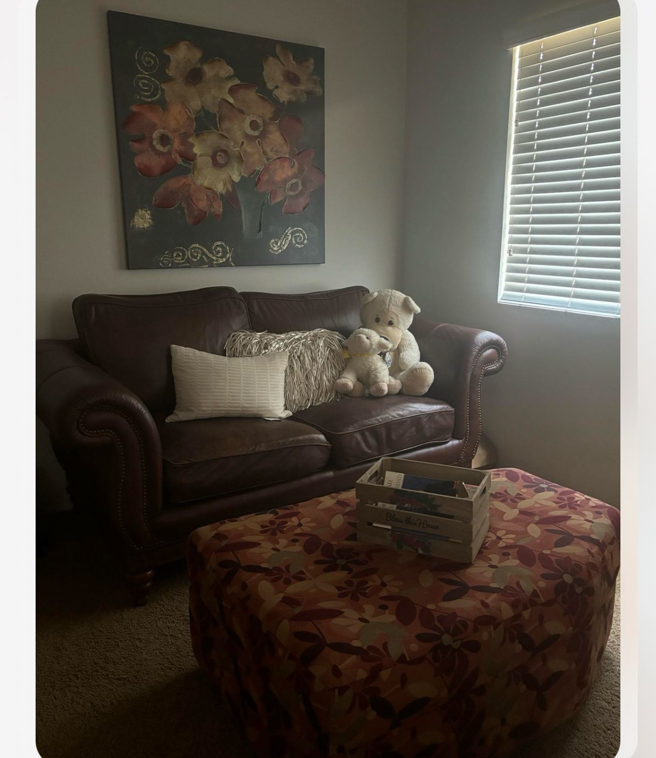 Brown leather sofas for sale $500