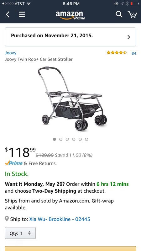 like new - joovy twin car seat stroller - Brookline