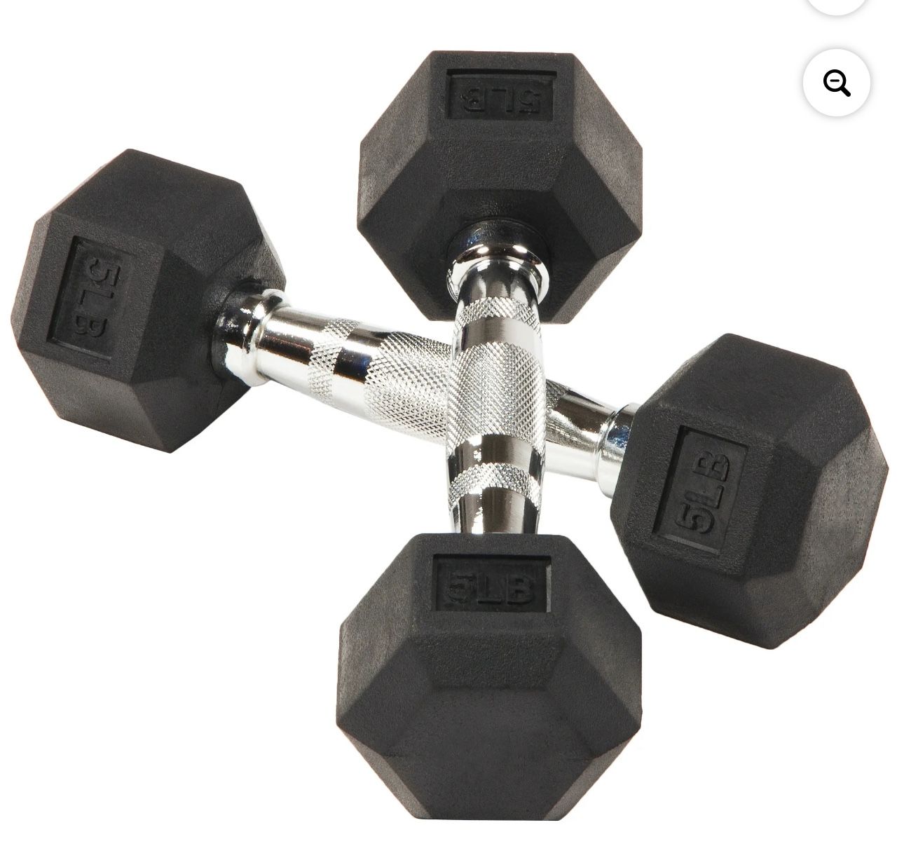 BalanceFrom Rubber Encased Hex Dumbbells, 5 lbs Pair
