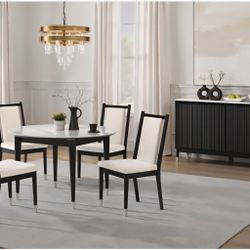 Dining Set 5 Pc Black And White Finish. New Especial Price