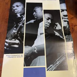 Vintage John Coltrane Blue Train Sessions Poster Francis Wolff Pyramid 24x36