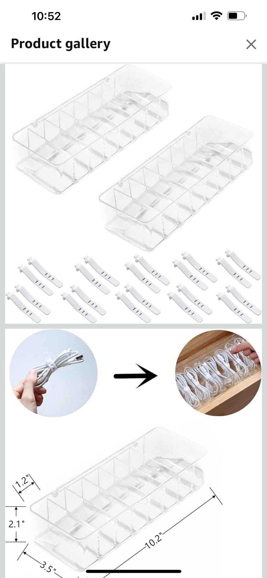4pcs Clear Electronics Organizer Boxes