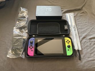 Nintendo Switch V1 Unpatched/Moddable + Splatoon 3 Joy-Cons + Dock Bundle