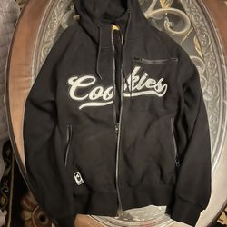 Cookies Black Full-Zip Logo Hoodie Streetwear Size Small