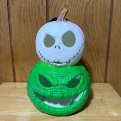 Nightmare Before Christmas Blow Mold Jack Skellington Light Up Pumpkin Decor NEW