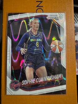 Sophie Cunningham 2025 Panini Prizm WNBA (SP) White Seismic Wave Prizm #63 Fever