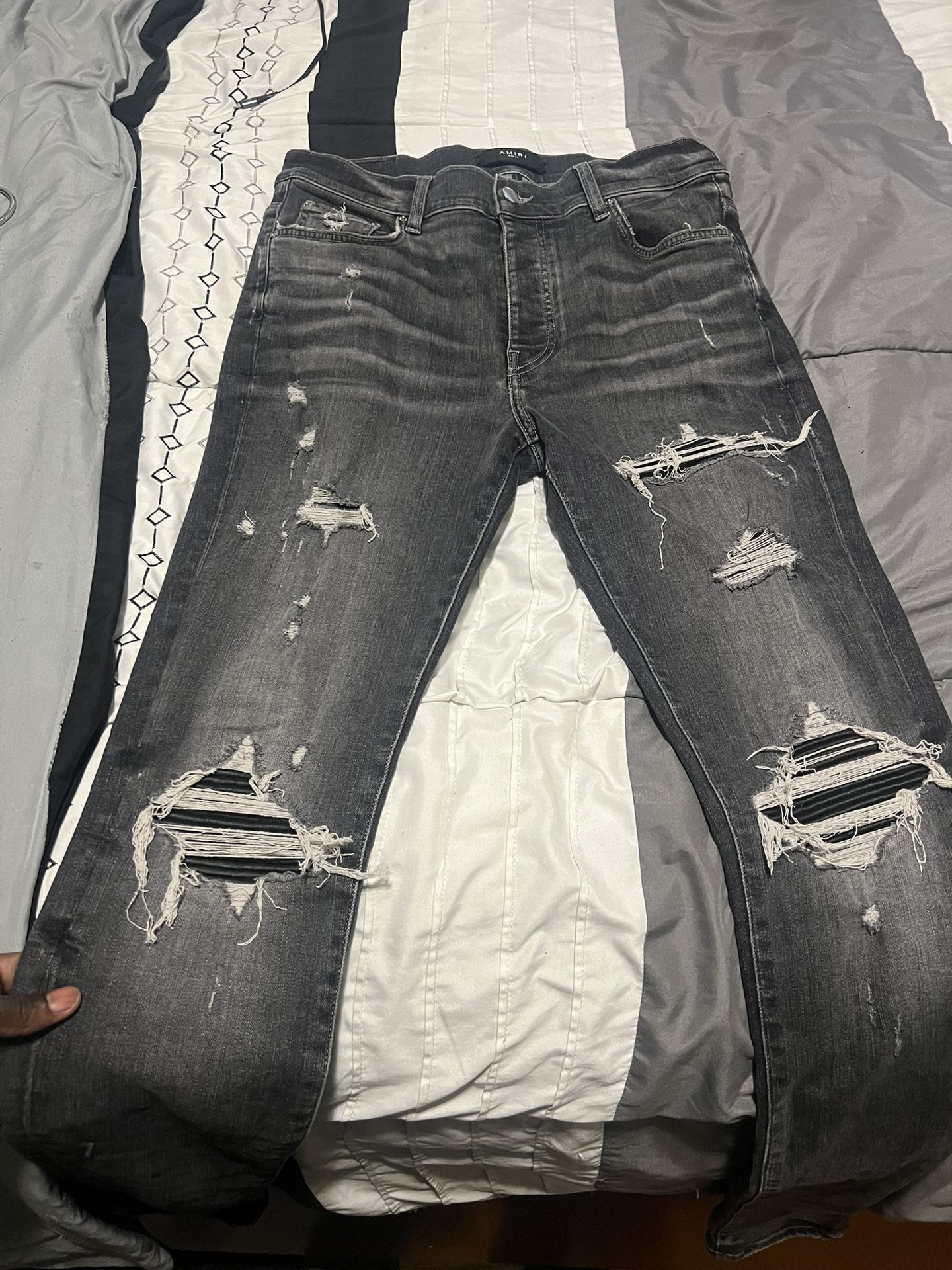 AMIRI MX1 GREY LEATHER SIZE 33