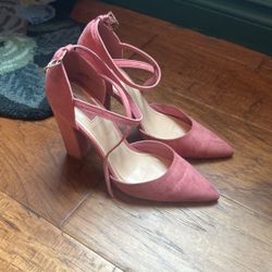 Pink Suede Heels