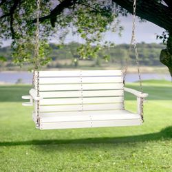 VINGLI Heavy-Duty 4FT HDPE Porch Swing – White