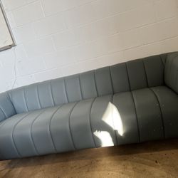 Clodine Blue Leather Sofa