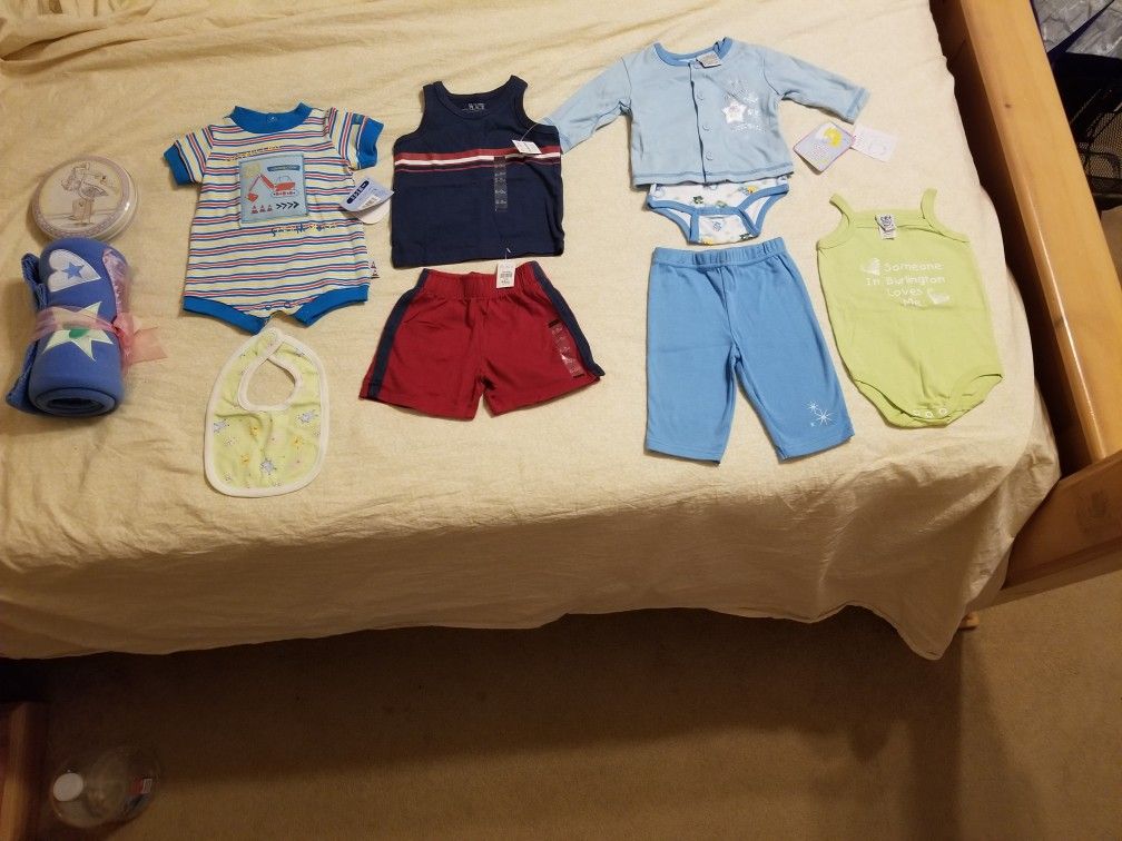 Baby Clothes, Bib, And Blanket