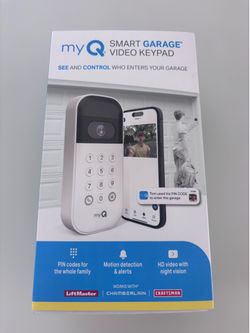 MyQ Smart Garage Door Video Keypad with Camera and Wi-Fi Opener- New in Box!