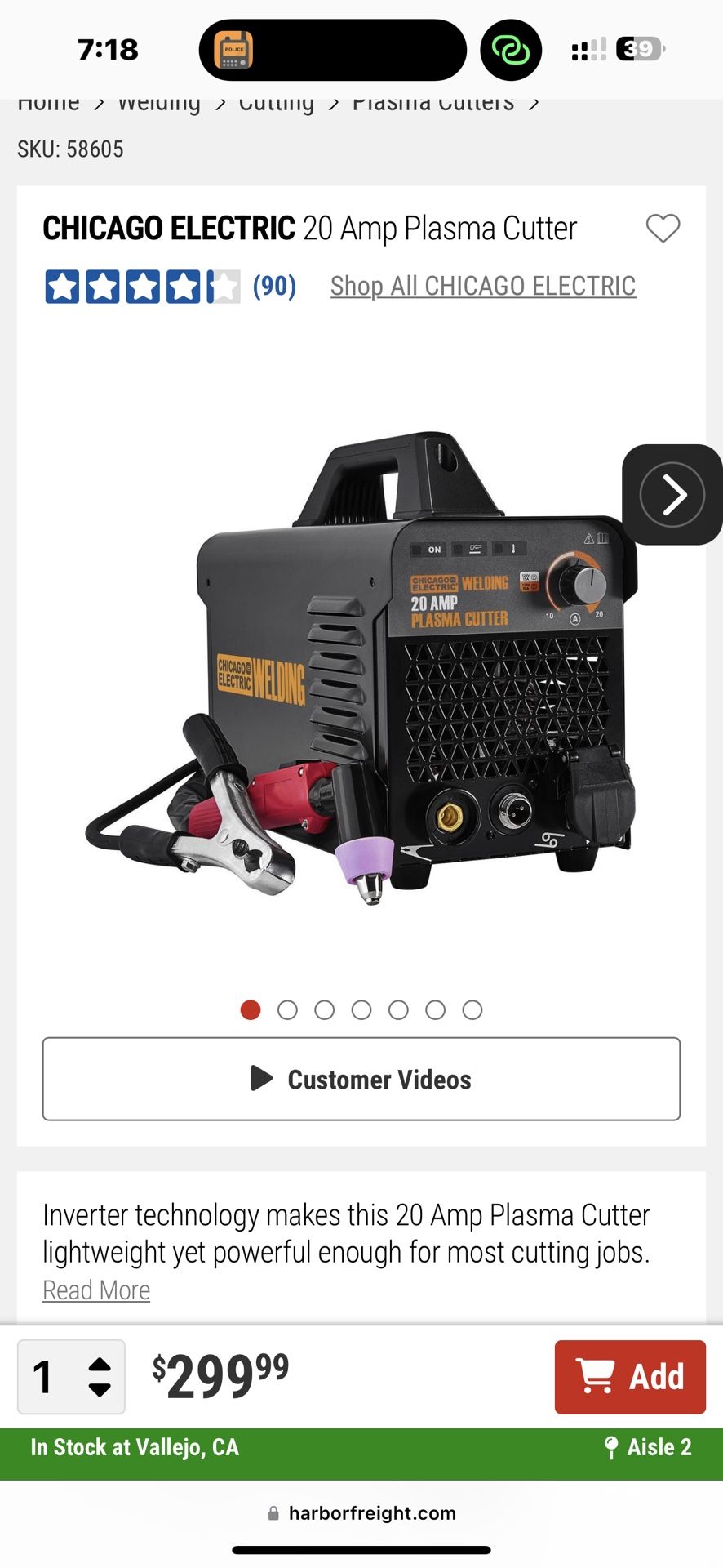 Chicago electric Plasma Cutter