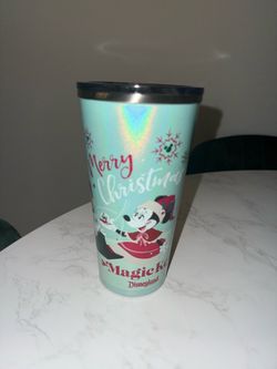Disney Magic Key Mickey and Minnie Christmas Stainless Steel Travel Tumbler