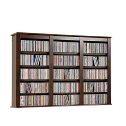Prepac - Ashlin 523-Disc Triple Wall-Mounted Multimedia Storage - Espresso #610