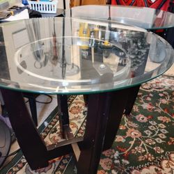 2 Glass Top End Tables 