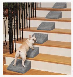 Dog Ramp for Stairs for Small & Senior Dogs and Cats – Non-Slip ( Gray, 6 Pack)