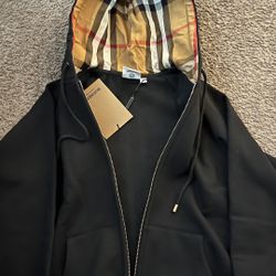 Black Burberry Zip Up