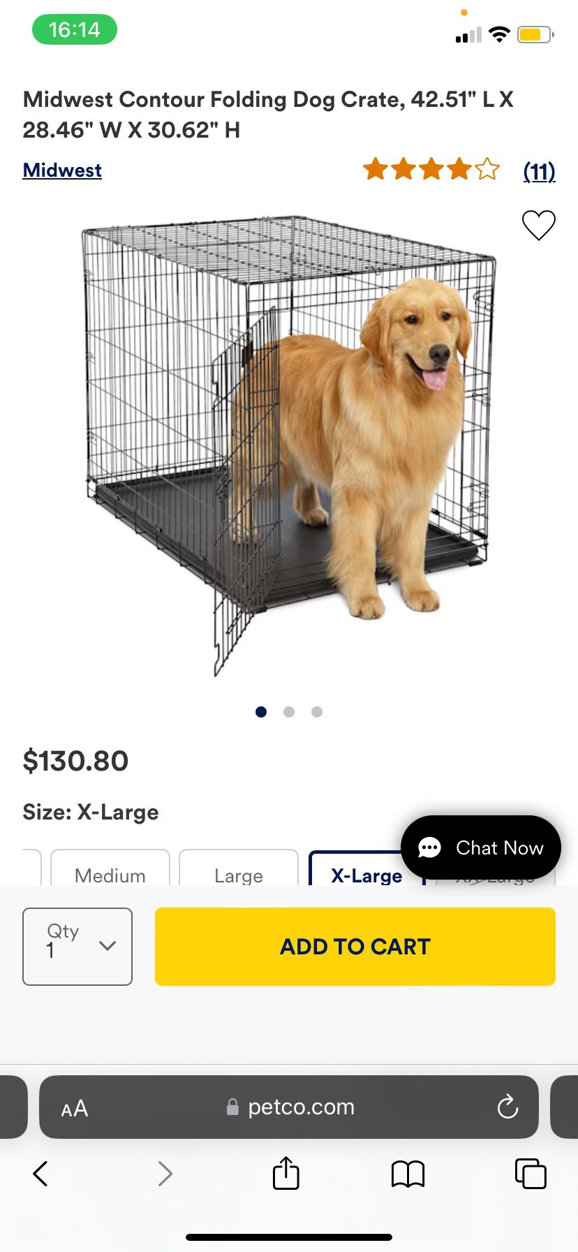 Midwest XL dog crate 42” X 28” X 30”