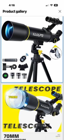 Telescope, 70mm Aperture 400mm AZ Mount Astronomical Refracting Telescopes (20x-200x) for Kids & Adults, Portable Travel with Tripod Phone Adapter, Re
