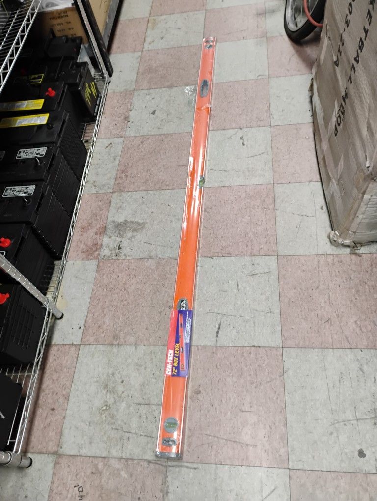 Cen-Tech 72" Box Level. It is a tool used for checking if a surface is horizontal or vertical.