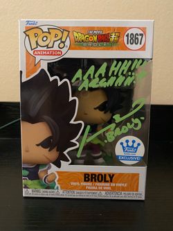 Dragon ball super broly funko pop signed