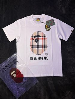 Bape White Burberry Shirt Size Small