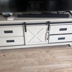 65” Rustic White TV Console $400 OBO!