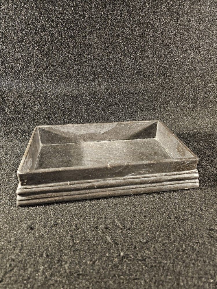Rare Vintage FRONTGATE Brand Turkish Tundra Gray Marble Tray Size: 10"x6.5"x2" ⭐️No-Chips/Cracks⭐️