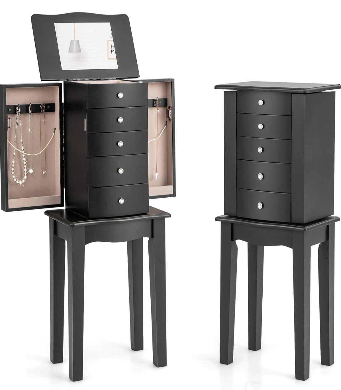 Giantex Jewelry Cabinet with 4 Drawers and Mirror For Sale $42.00 50%+ OFF Retail $84.99 NEW IN BOX