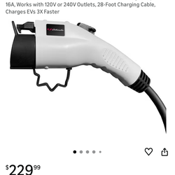 Schumacher Electric SC1455 Level 2 Portable EV Charger - up to 16A, Works with 120V or 240V Outlets, 28-Foot Charging Cable, Charges EVs 3X Faster