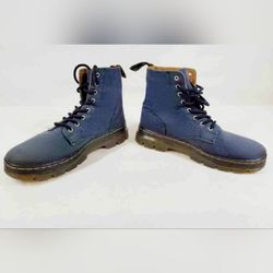 Dr. Martens Combs AirWair Blue Canvas Blue Denim Combat Boots Men 9 Women 10