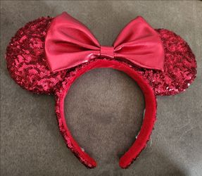 Red Sequin Minnie Mouse Ears Headband
