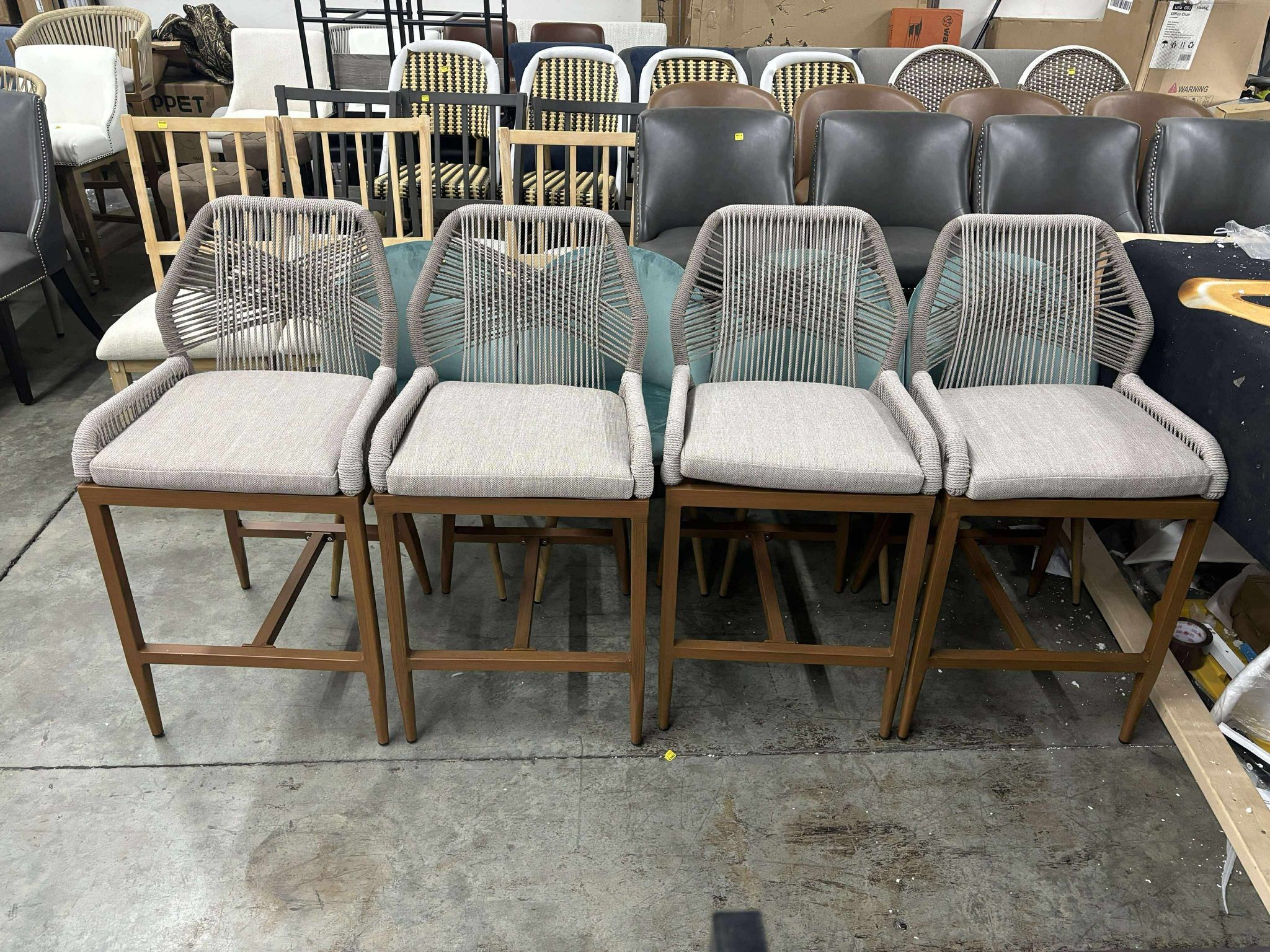 PURPLE LEAF Pieces Counter Height Bar Stools Patio Boho Rattan